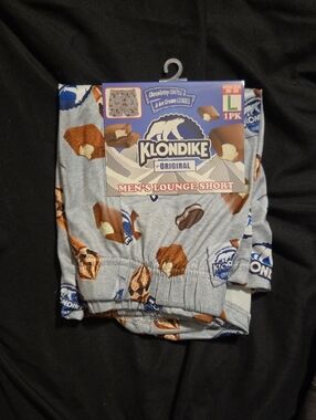 Klondike Men's Light Gray Ice Cream Print Lounge Shorts